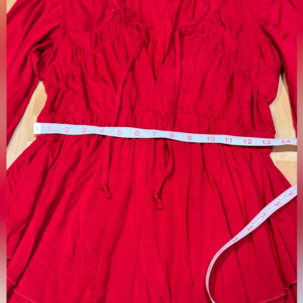 Red Ruffled Tunic Blouse - Picture 10 of 12